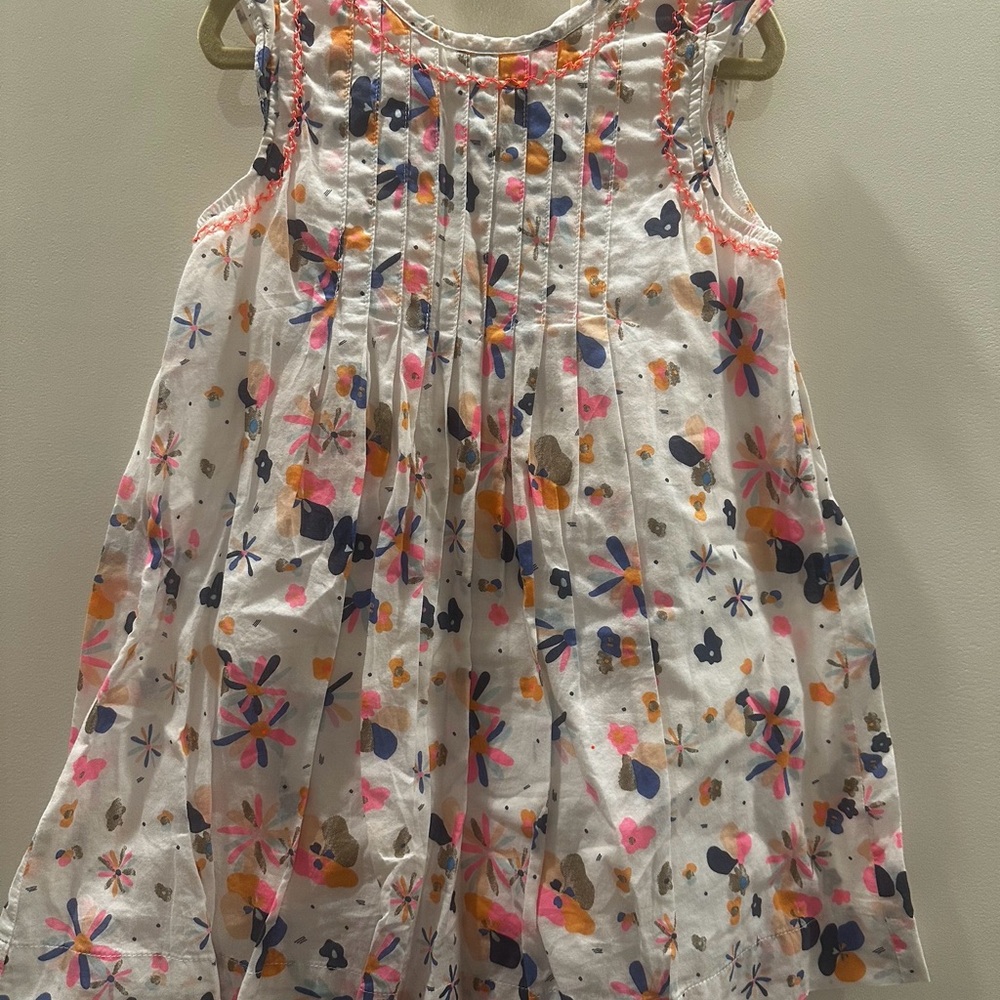 White Floral Pleated Ruffle Sleeve Sundress